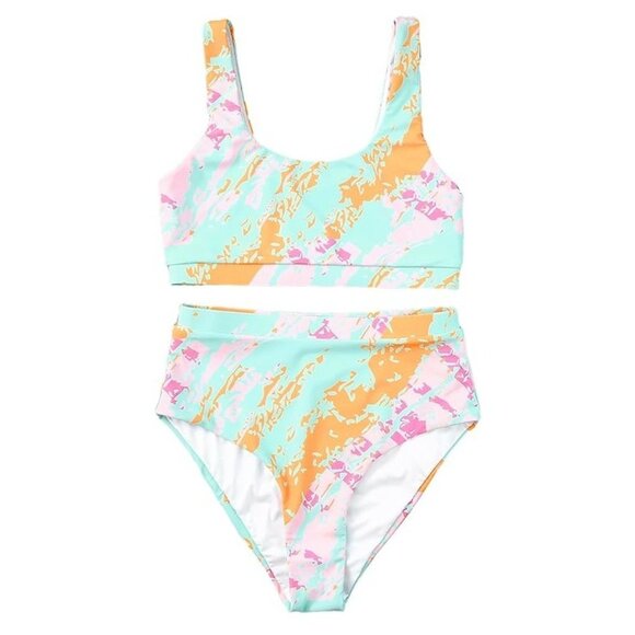 NEW - Unbranded High Waist Bikini Swimwear, Sky Blue - Size Small - Picture 1 of 12